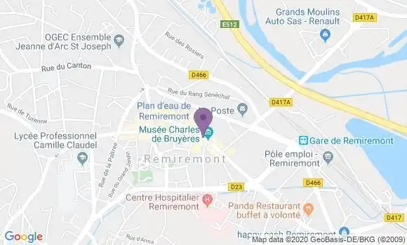 Localisation Banque Populaire Agence de Remiremont
