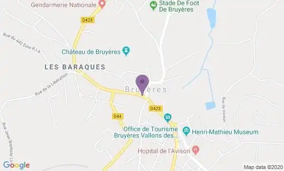 Localisation Banque Populaire Agence de Bruyères
