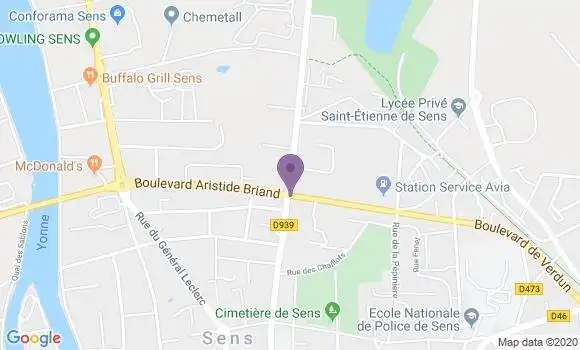 Localisation Banque Populaire Agence de Sens Victor Guichard