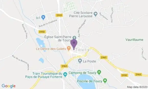 Localisation Banque Populaire Agence de Toucy