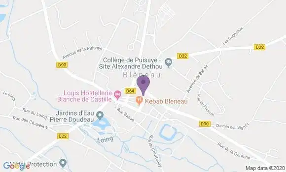 Localisation Banque Populaire Agence de Bléneau