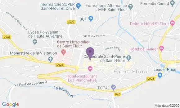 Localisation LCL Agence de Saint Flour