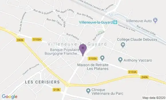 Localisation Banque Populaire Agence de Villeneuve la Guyard