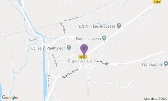 Localisation Banque Populaire Agence de Ravières