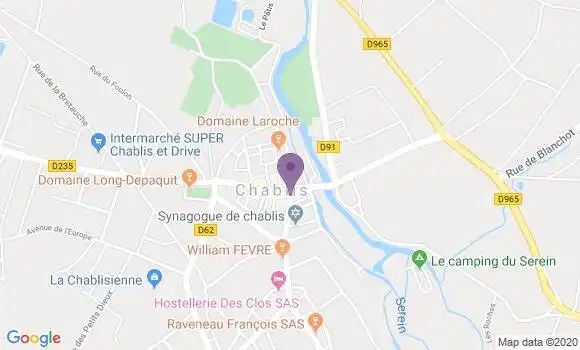 Localisation Banque Populaire Agence de Chablis