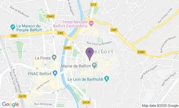 Localisation Banque Populaire Agence de Belfort 4 As