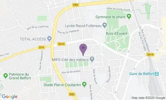 Localisation Banque Populaire Agence de Belfort les Résidences