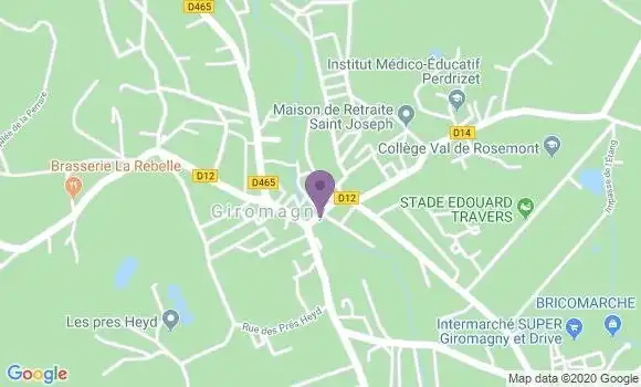 Localisation Banque Populaire Agence de Giromagny