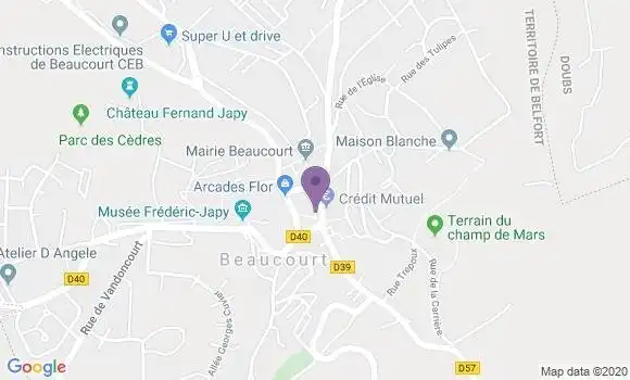 Localisation Banque Populaire Agence de Beaucourt