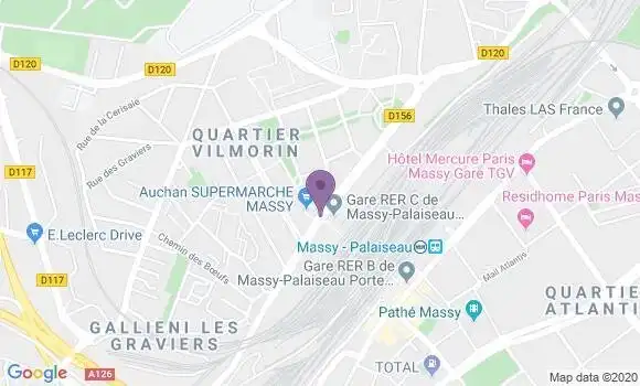 Localisation Banque Populaire Agence de Massy Vilmorin