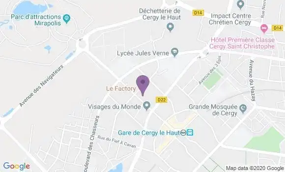 Localisation LCL Agence de Cergy le Haut