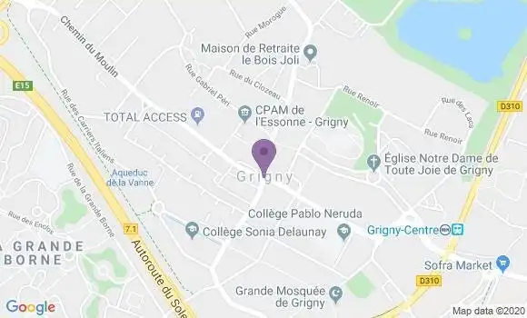 Localisation Banque Populaire Agence de Grigny