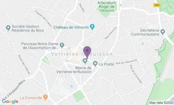 Localisation Banque Populaire Agence de Verrières le Buisson
