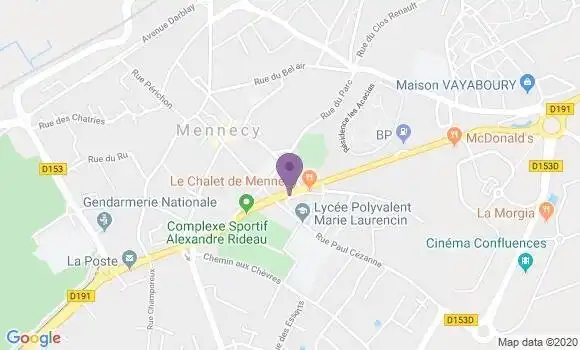Localisation Banque Populaire Agence de Mennecy