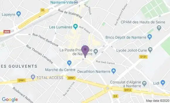 Localisation Banque Populaire Agence de Nanterre la Défense