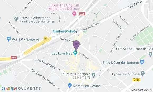 Localisation Banque Populaire Agence de Nanterre Hôtel de Ville