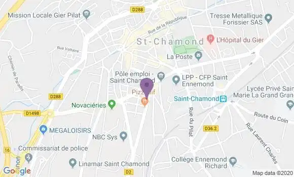 Localisation LCL Agence de Saint Chamond