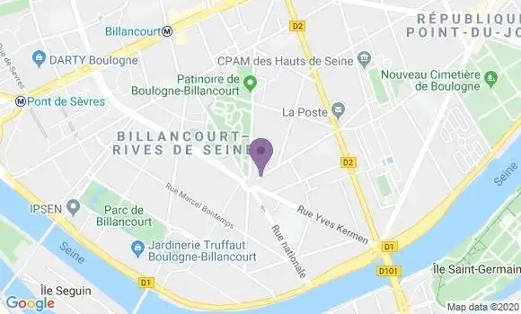 Localisation Banque Populaire Agence de Boulogne Billancourt Point du Jour