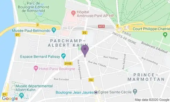 Localisation Banque Populaire Agence de Boulogne Billancourt Eglise