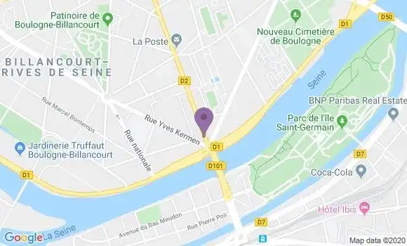 Localisation Banque Populaire Agence de Boulogne Billancourt