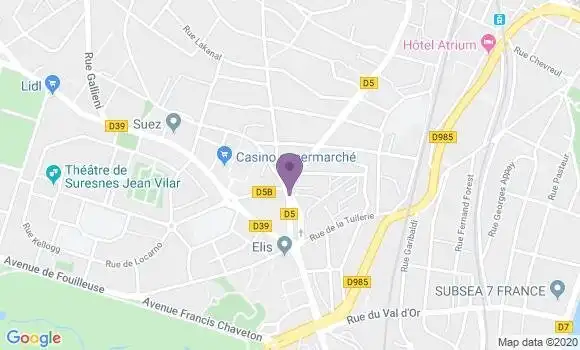 Localisation Banque Populaire Agence de Suresnes Jardins