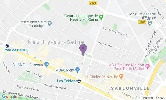 Localisation Banque Populaire Agence de Neuilly sur Seine