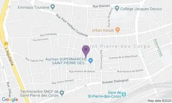 Localisation LCL Agence de Saint Pierre des Corps