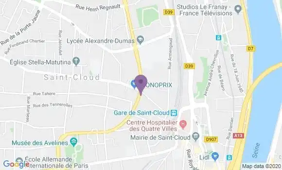 Localisation Banque Populaire Agence de Saint Cloud