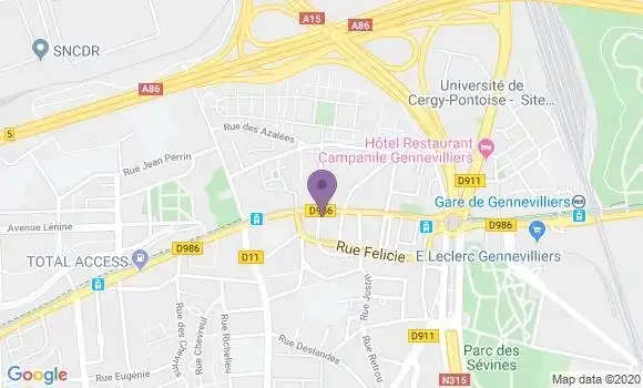 Localisation Banque Populaire Agence de Gennevilliers
