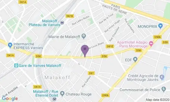 Localisation Banque Populaire Agence de Malakoff