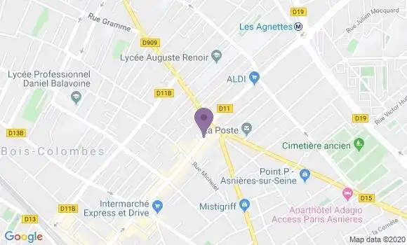 Localisation Banque Populaire Agence de Bois Colombes Bourguignons