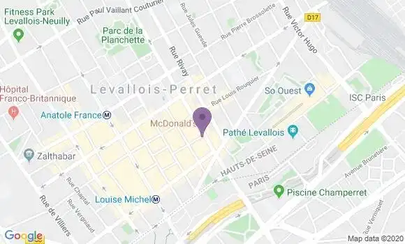Localisation Banque Populaire Agence de Levallois Perret