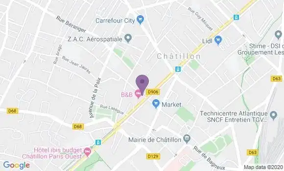 Localisation Banque Populaire Agence de Châtillon