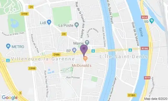 Localisation Banque Populaire Agence de Villeneuve la Garenne