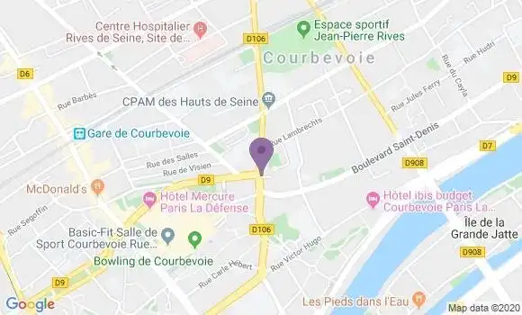 Localisation Banque Populaire Agence de Courbevoie