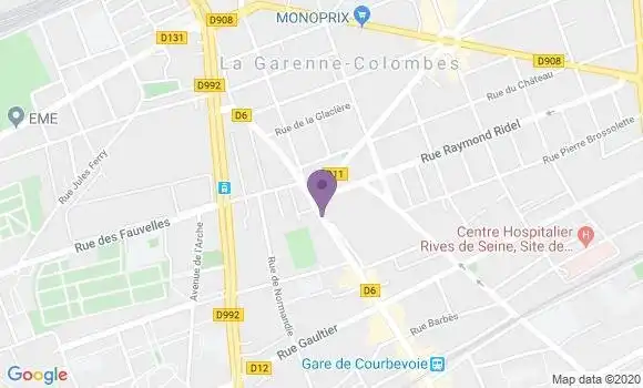 Localisation Banque Populaire Agence de Courbevoie Marceau