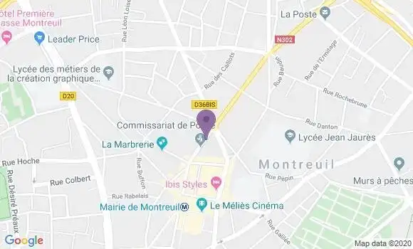 Localisation Banque Populaire Agence de Montreuil Mairie