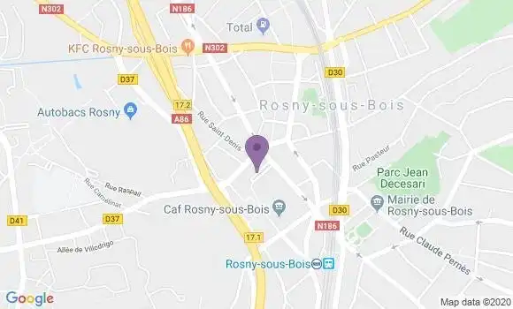 Localisation Banque Populaire Agence de Rosny sous Bois