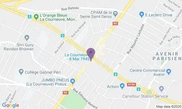 Localisation Banque Populaire Agence de La Courneuve