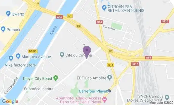 Localisation Banque Populaire Agence de Saint Denis Pleyel