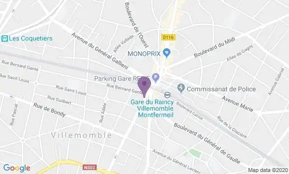Localisation Banque Populaire Agence de Villemomble