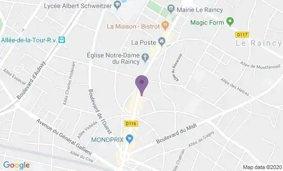 Localisation Banque Populaire Agence de Le Raincy