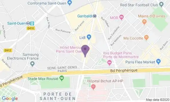 Localisation Banque Populaire Agence de Saint Ouen Garibaldi