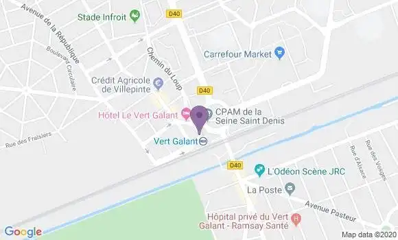 Localisation Banque Populaire Agence de Villepinte Vert Galant