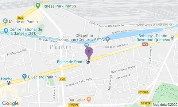 Localisation Banque Populaire Agence de Pantin Eglise