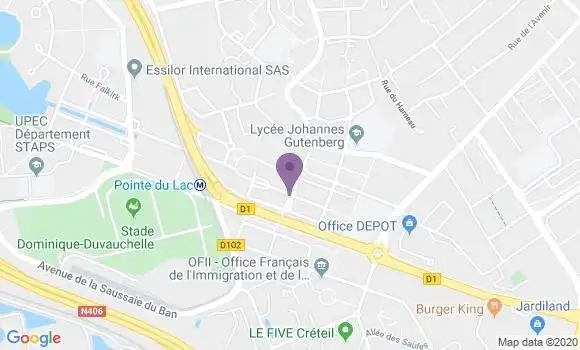 Localisation Banque Populaire Agence de Créteil Sud