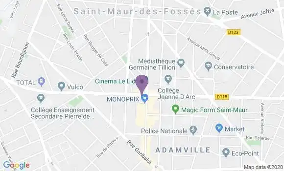 Localisation Banque Populaire Agence de Saint Maur des Fossés Théâtre
