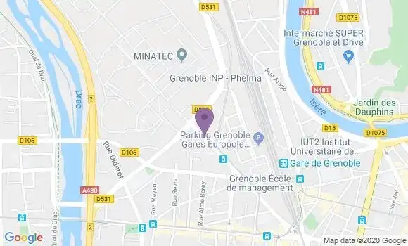 Localisation LCL Agence de Grenoble Polygone