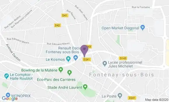 Localisation Banque Populaire Agence de Fontenay sous Bois Verdun