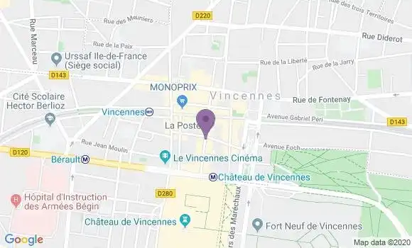 Localisation Banque Populaire Agence de Vincennes